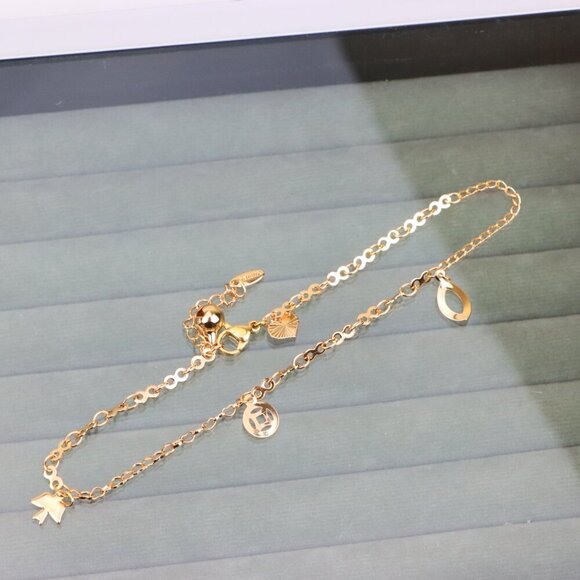 "Trendy Rose Gold Anklet with Charms, XPAL1043 - Picture 12 of 12